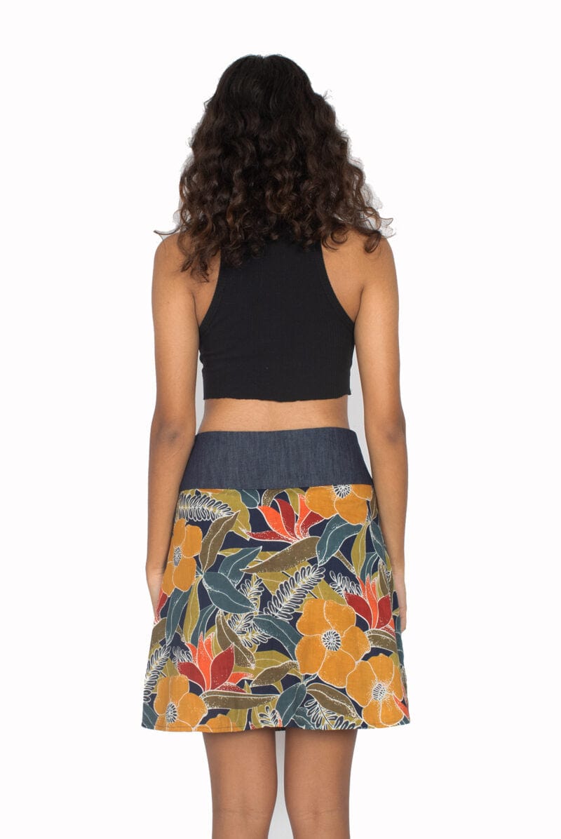 OM Designs Skirts New Energy Reversible Skirt  - Tropical Jungle / Rainbow Orange