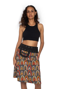 OM Designs Skirts New Energy Reversible Skirt  - Tropical Jungle / Rainbow Orange