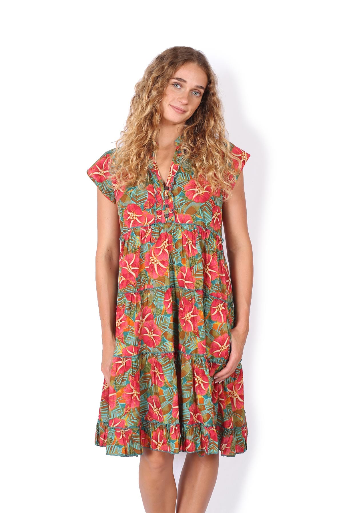 OM Designs OM Design Amore Dress - Hibiscus OM Design Amore Dress - Abstract Blue Splash Swimwear Dresses