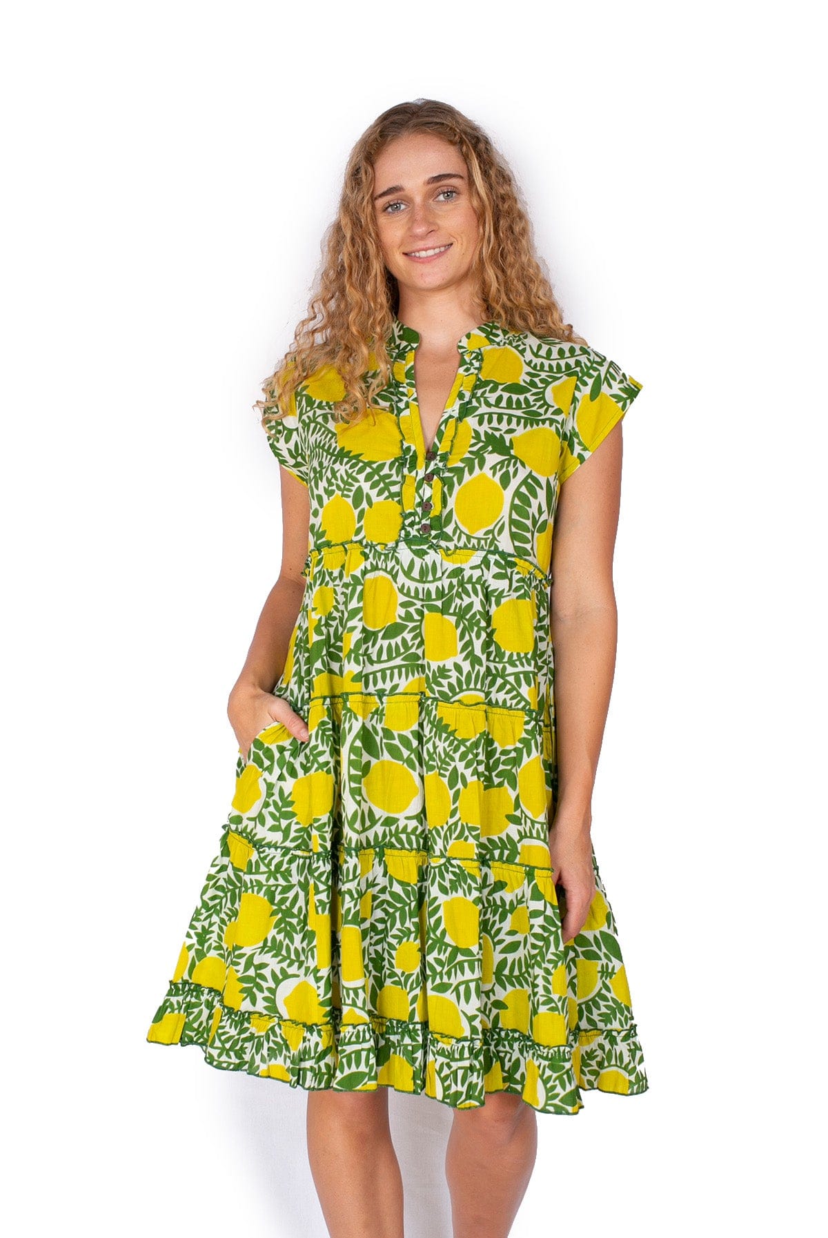 OM Designs OM Design Amore Dress - Zesty Lemons OM Design Amore Dress - Zesty Lemons Splash Swimwear Womens Clothing