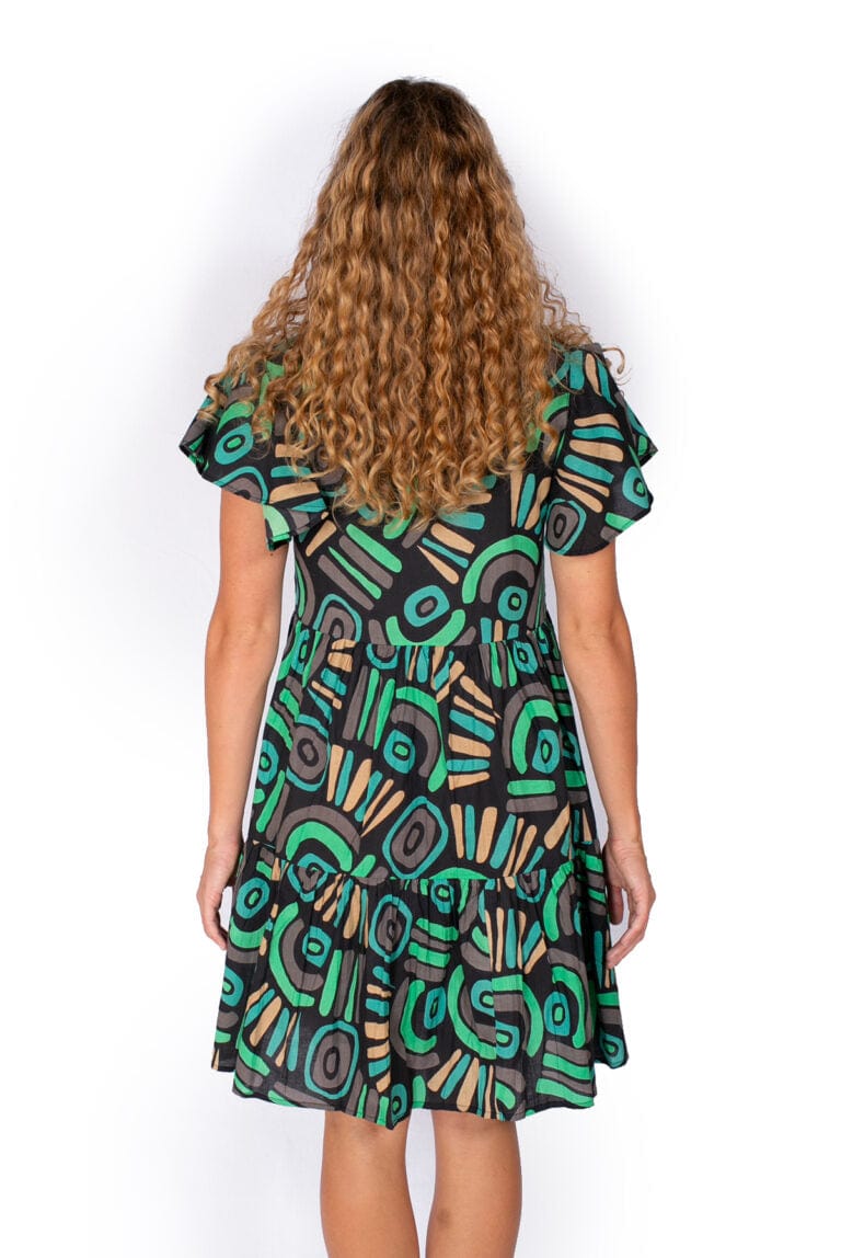 OM Designs OM Design Ava Dress - Abstract Black OM Design Ava Dress - Abstract Black Splash Swimwear Womens Clothing