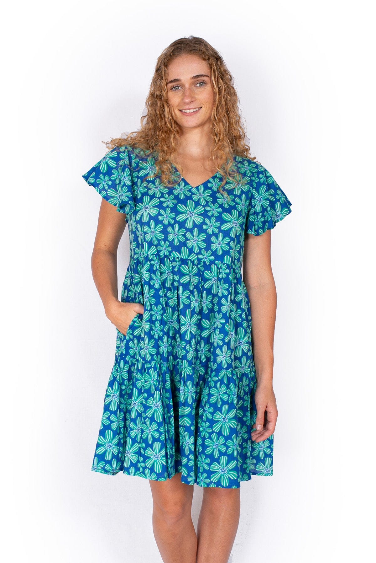 OM Designs OM Design Ava Dress - Daisy Marine OM Design Ava Dress - Daisy Marine Splash Swimwear Womens Clothing
