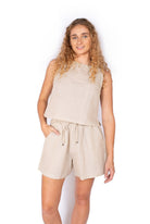 OM Designs Om Design Betty Shorts - Flax Om Design Betty Shorts - Flax Splash Swimwear Womens Clothing