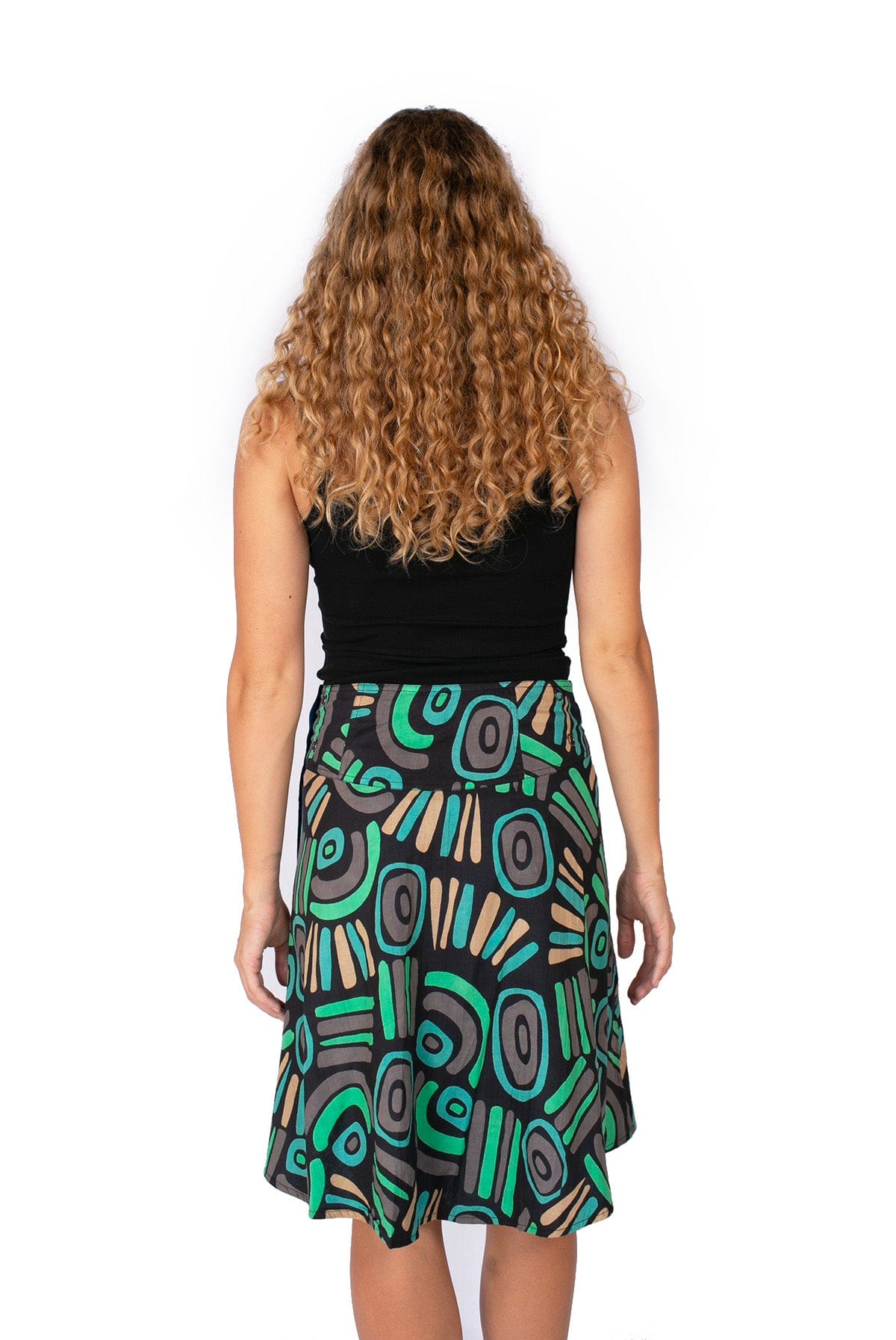 OM Designs Om Design Chameleon Reversible Skirt - Abstract Black/Abstract Blue Om Design Chameleon Reversible Skirt - Abstract Black/Abstract Blue Splash Swimwear Womens Clothing O/S 1000023737