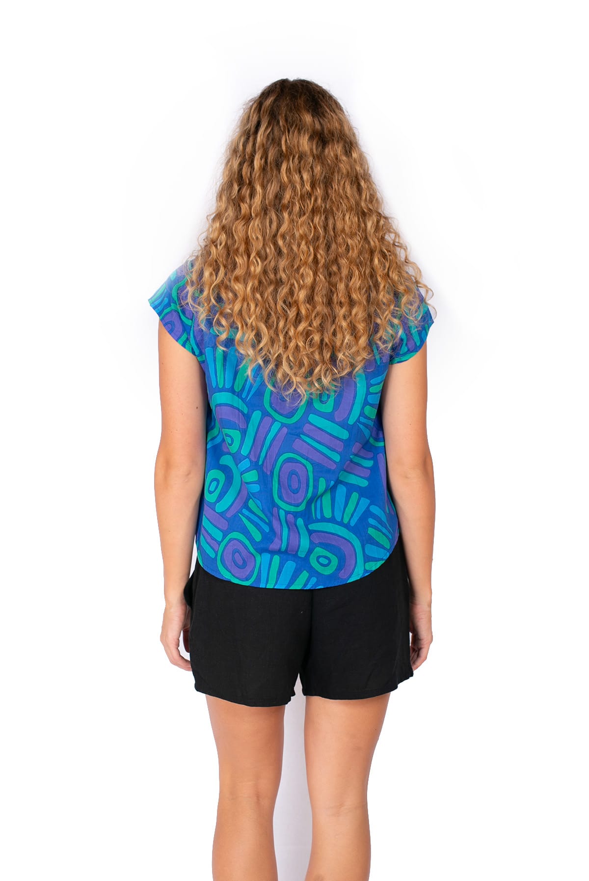 OM Designs OM Design Chloe Top - Abstract Blue OM Design Chloe Top - Abstract Blue Splash Swimwear Womens Clothing