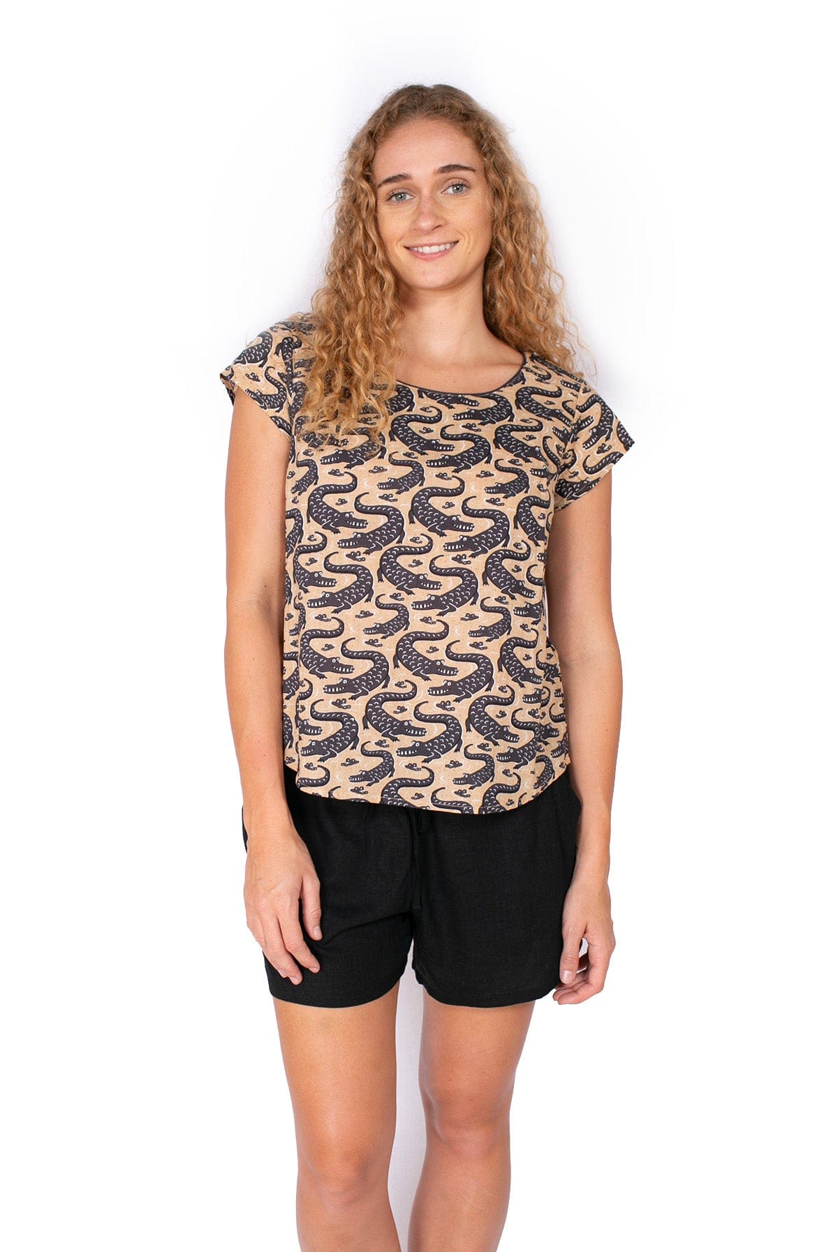 OM Designs OM Design Chloe Top - Beige Crocs* OM Design Chloe Top - Beige Crocs* Splash Swimwear Womens Clothing