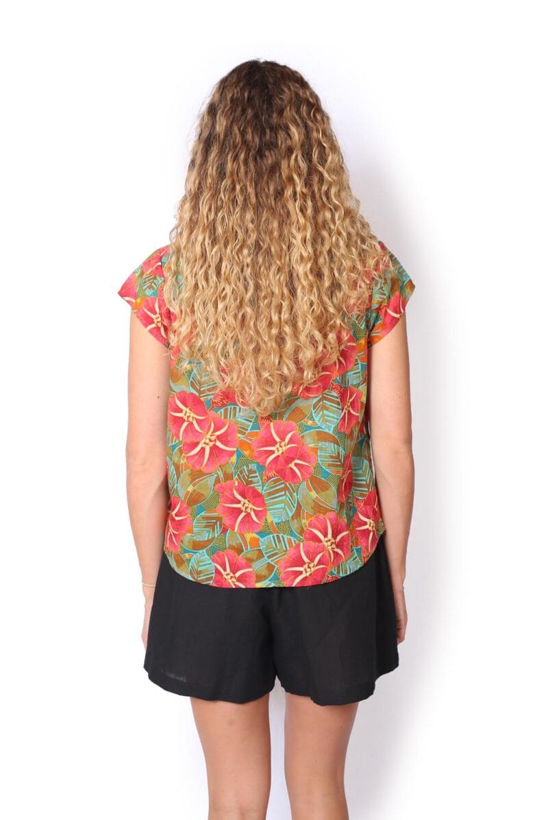 OM Designs OM Design Chloe Top - Hibiscus OM Design Chloe Top - Abstract Blue Splash Swimwear Womens Clothing