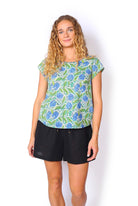 OM Designs OM Design Chloe Top - Pom Pom Blue OM Design Chloe Top - Abstract Blue Splash Swimwear Womens Clothing