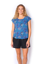 OM Designs OM Design Chloe Top - Secret Garden Blue OM Design Chloe Top - Abstract Blue Splash Swimwear Womens Clothing