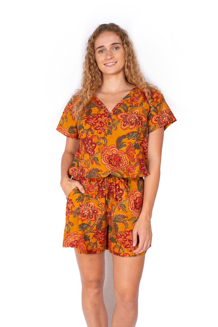 OM Designs Om Design Eloise Top - Mustard Dreams Om Design Eloise Top - Mustard Dreams Splash Swimwear Womens Clothing