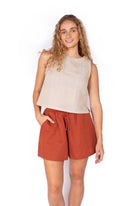 OM Designs Om Design Maya Top - Flax Om Design Maya Top - Flax Splash Swimwear Womens Clothing