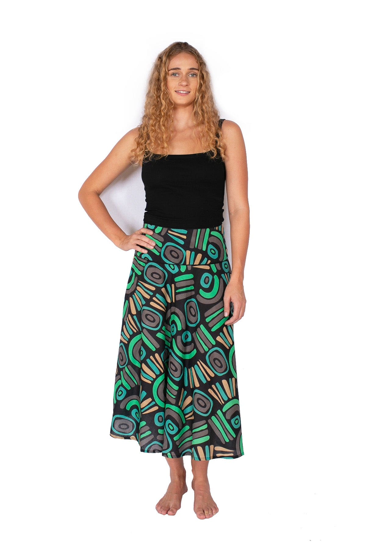 OM Designs OM Design Shalu Skirt - Abstract Black OM Design Shalu Skirt - Abstract Black Splash Swimwear Womens Clothing