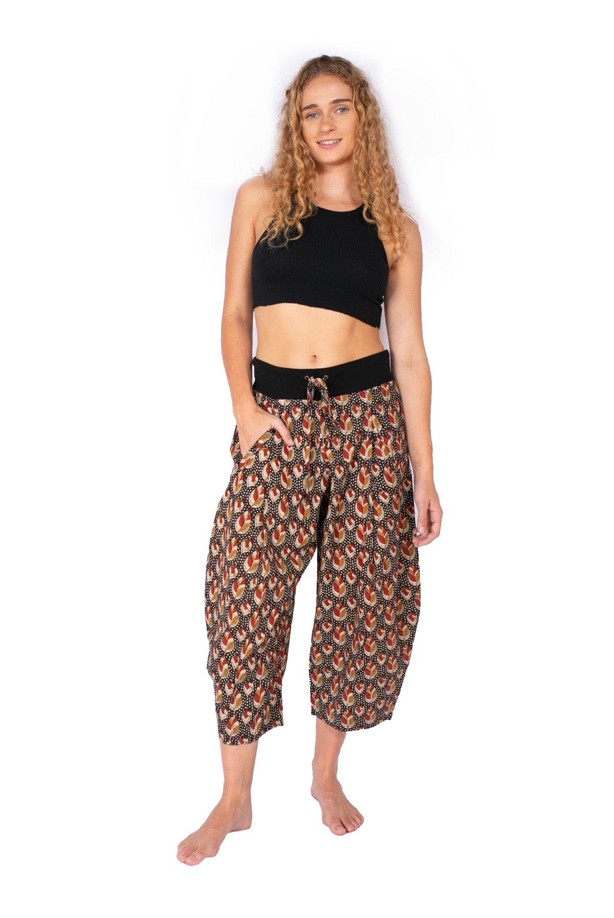 OM Designs Om Design Yoga Pants - Autumn Leaves Om Design Yoga Pants - Autumn Leaves Splash Swimwear Womens Clothing