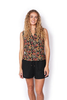 OM Designs OM Design Zoe Top - Black Garden OM Design Zoe Top - Orange Garden Splash Swimwear Womens Clothing
