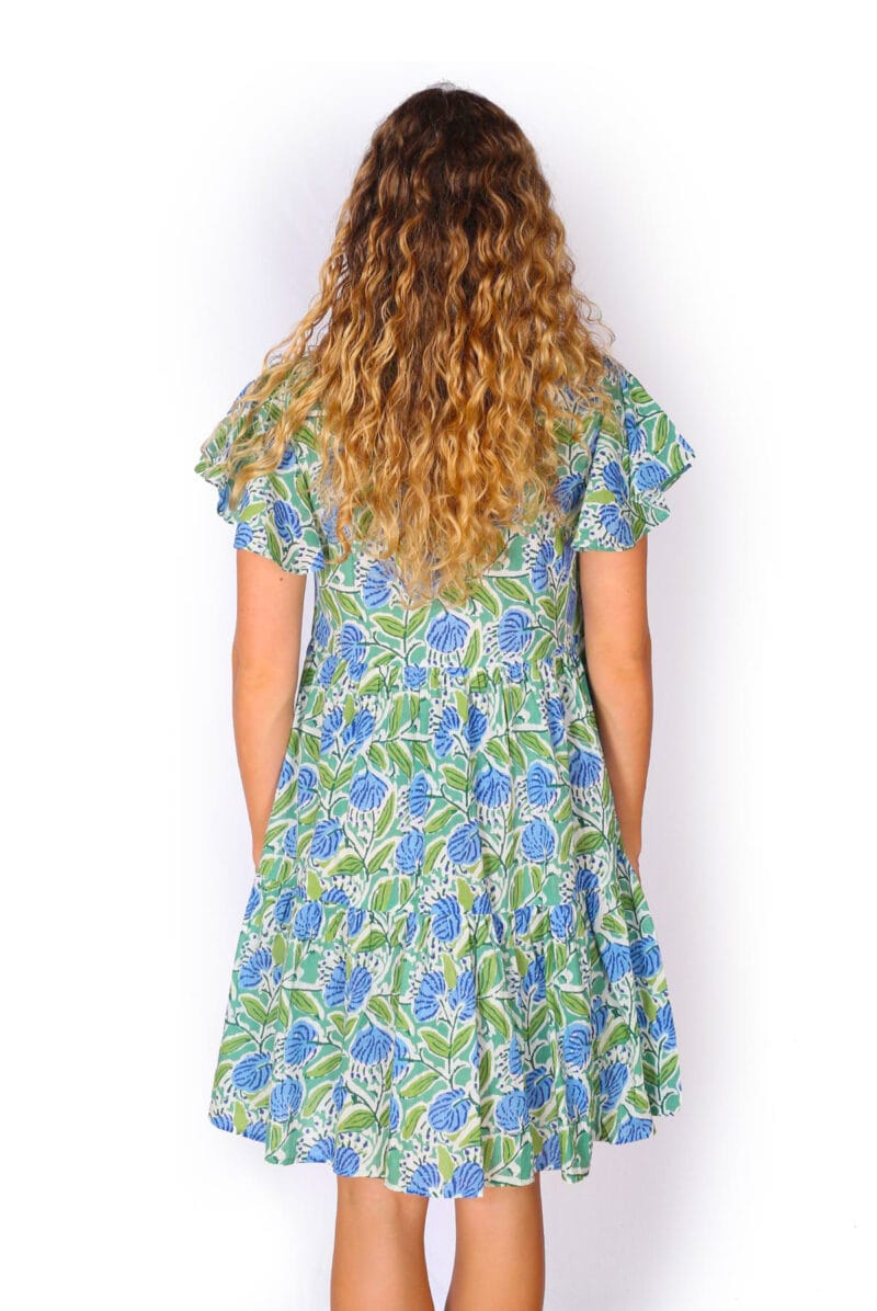 OM Designs OM Designs Ava Dress - Pom Pom Blue OM Designs Ava Dress - Pom Pom Blue Splash Swimwear Dresses