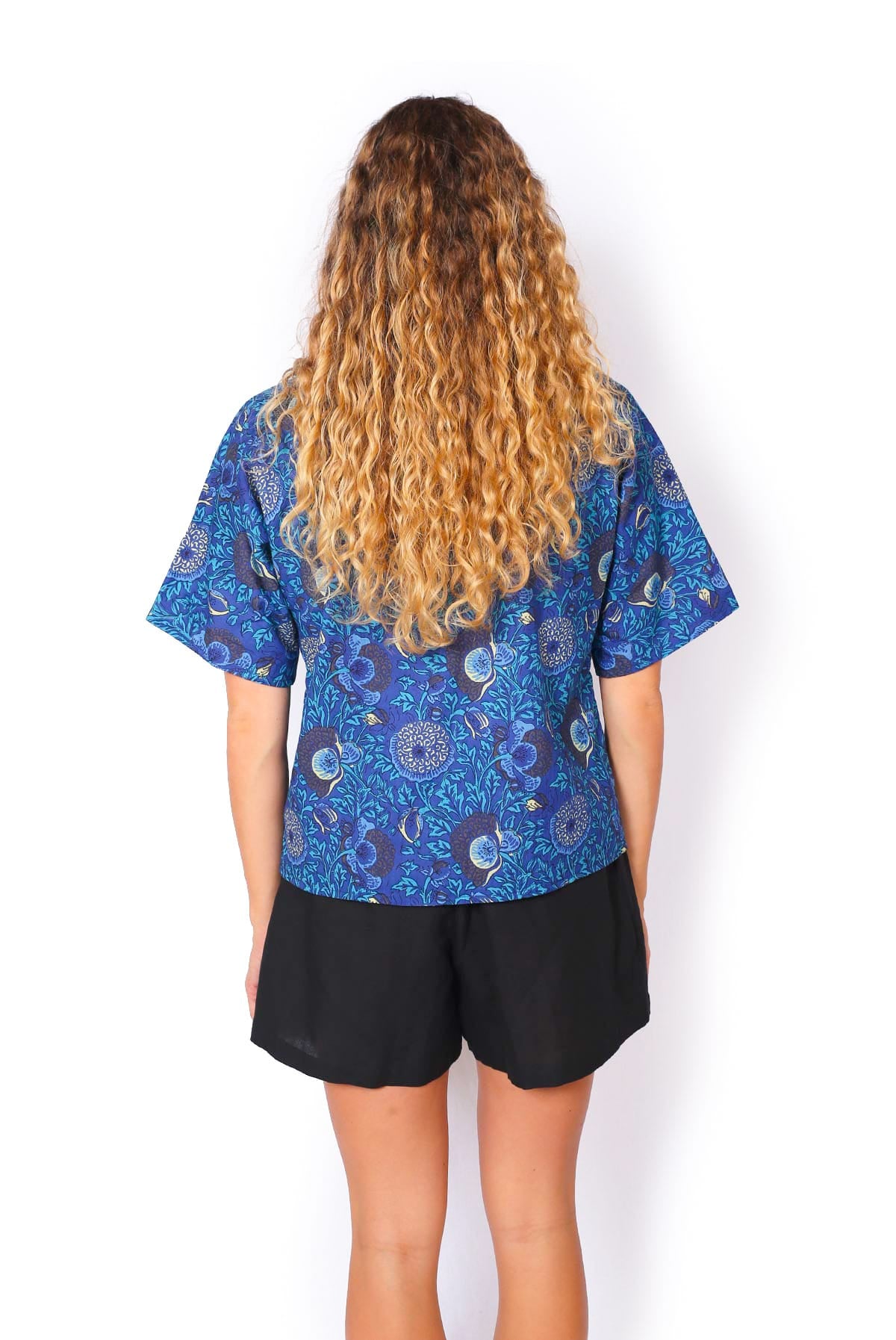 OM Designs OM Designs Jaydee Reversible Top - Secret Garden Blue OM Designs Jaydee Reversible Top - Abstract Black / Abstract Blue Splash Swimwear Tops