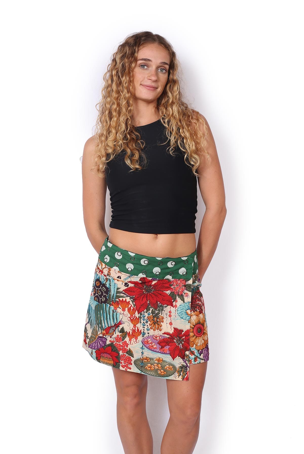 OM Designs OM Designs Liti Reversible Skirt - Mimi San Bird/Brolga Silhouette OM Designs Liti Reversible Skirt - Mimi San Bird/Brolga Silhouette Splash Swimwear Skirt O/S 1000030827