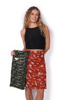 OM Designs OM Designs Reversible Chameleon Skirt - Croc Black/Ochre Fish OM Designs Reversible Chameleon Skirt - Croc Black/Ochre Fish Splash Swimwear Skirt O/S 1000030825