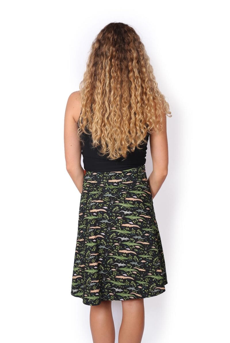 OM Designs OM Designs Reversible Chameleon Skirt - Croc Black/Ochre Fish OM Designs Reversible Chameleon Skirt - Croc Black/Ochre Fish Splash Swimwear Skirt O/S 1000030825