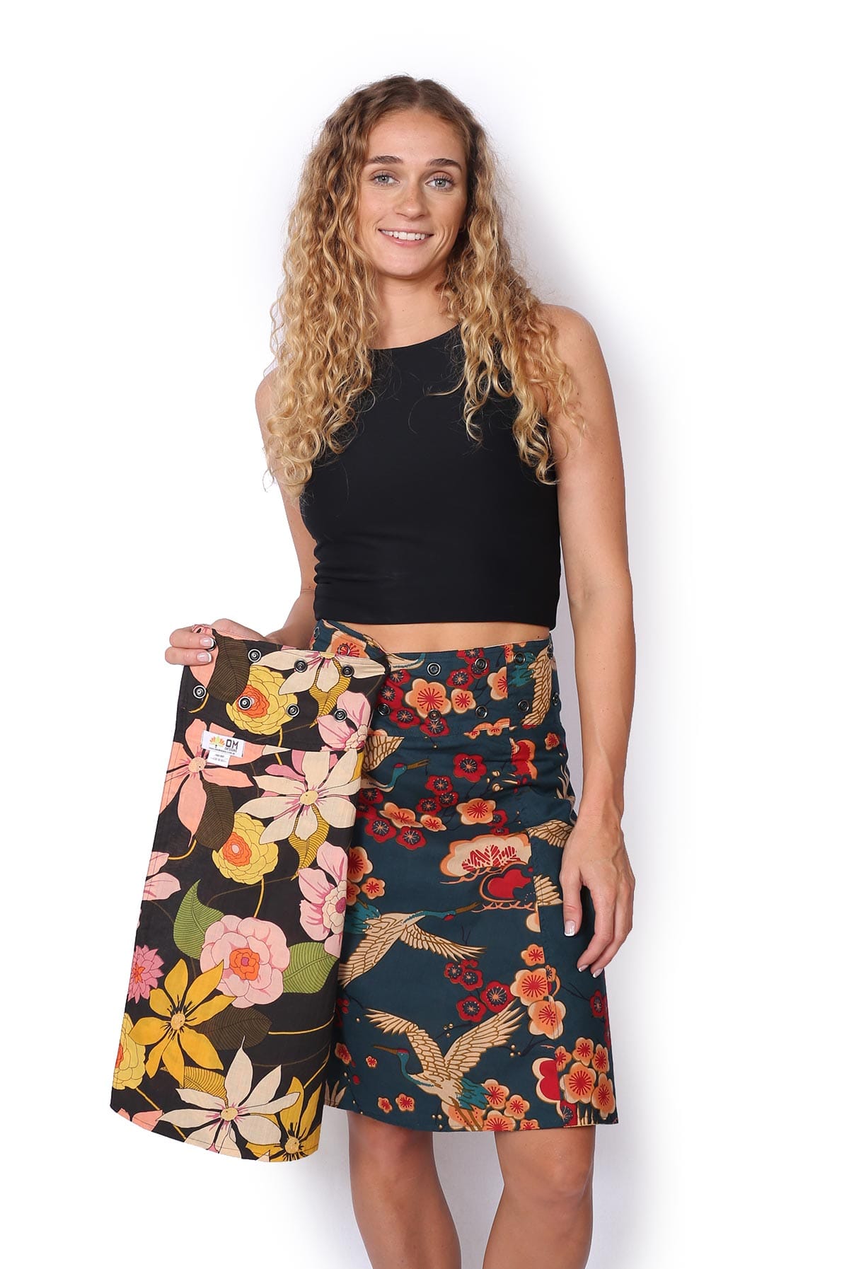 OM Designs OM Designs Reversible Chameleon Skirt - Exotic Vibes/Cherry Blossom Cranes OM Designs Reversible Chameleon Skirt - Exotic Vibes/Cherry Blossom Cranes Splash Swimwear Skirt O/S 1000030821