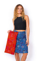 OM Designs OM Designs Reversible Chameleon Skirt - Secret Garden Blue/Pink OM Designs Reversible Chameleon Skirt - Secret Garden Blue/Pink Splash Swimwear Skirt O/S 1000030823
