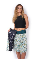 OM Designs OM Designs Reversible New Energy Skirt Long - Navy Fish/Crocodiles 46927671041753 OM Designs Reversible New Energy Skirt Long - Navy Fish/Crocodiles Splash Swimwear Skirt O/S 86927671041753