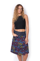 OM Designs OM Designs Reversible New Energy Skirt Long - Purple Haze/Mustard Florals 99148961072025 OM Designs Reversible New Energy Skirt Long - Purple Haze/Mustard Florals Splash Swimwear Skirt O/S 19148961072025