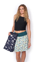 OM Designs OM Designs Reversible New Energy Skirt Short - Navy Fish/Crocodiles OM Designs Reversible New Energy Skirt Short - Navy Fish/Crocodiles Splash Swimwear Skirt O/S 1000030813