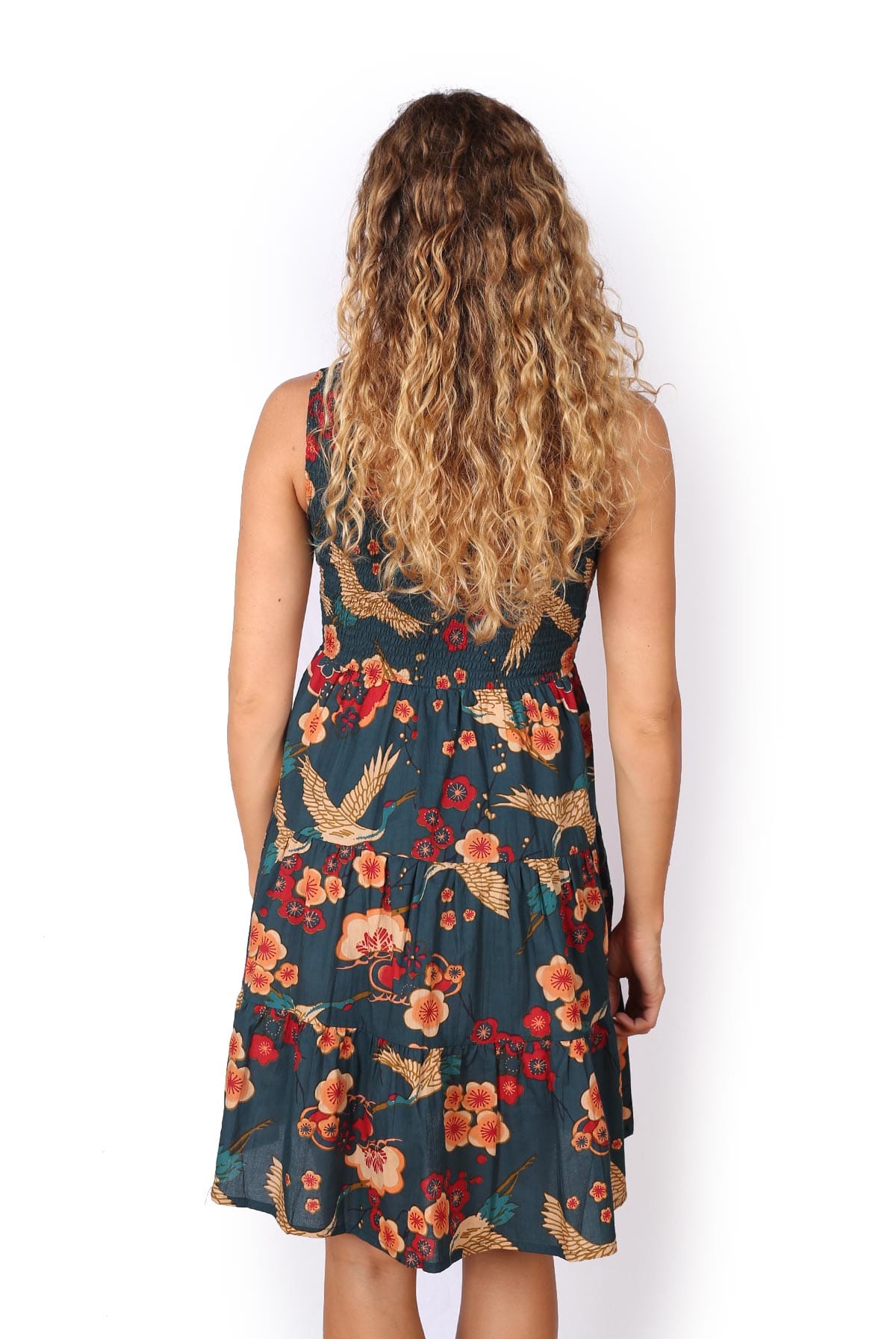 OM Designs OM Designs Short Puri Dress - Cherry Blossom Cranes OM Designs Short Puri Dress - Cherry Blossom Cranes Splash Swimwear Dresses