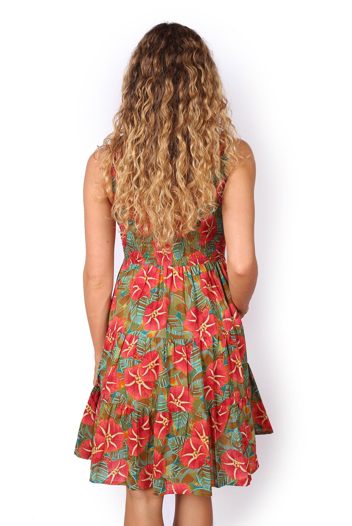 OM Designs OM Designs Short Puri Dress - Hibiscus OM Designs Short Puri Dress - Hibiscus Splash Swimwear Dresses