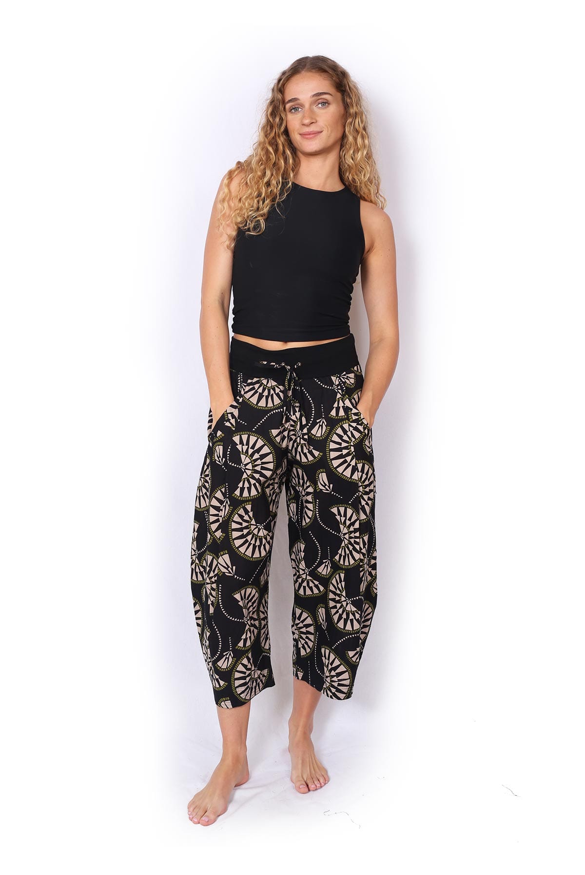 OM Designs OM Designs Yoga Pants - Parasol Black OM Designs Yoga Pants - Parasol Black Splash Swimwear Womens Pants