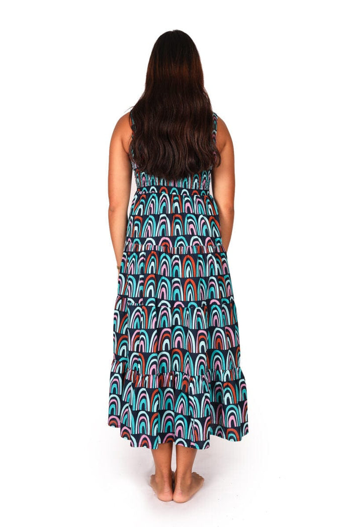 OM Designs Dresses Puri Dress - Rainbow Blue OM Designs Puri Dress - Dragonfly Blue