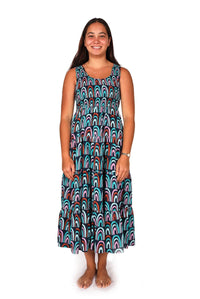 OM Designs Dresses Puri Dress - Rainbow Blue OM Designs Puri Dress - Dragonfly Blue