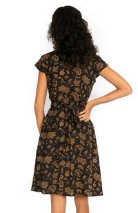 OM Designs Dresses Rose Wrap Dress - Indo Black*