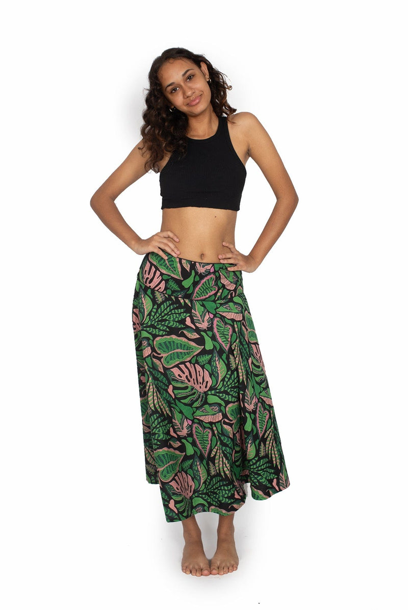 OM Designs Pants Shalu Skirt - Monstera Jungle