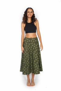 OM Designs Pants Shalu Skirt - Olive Dragonfly