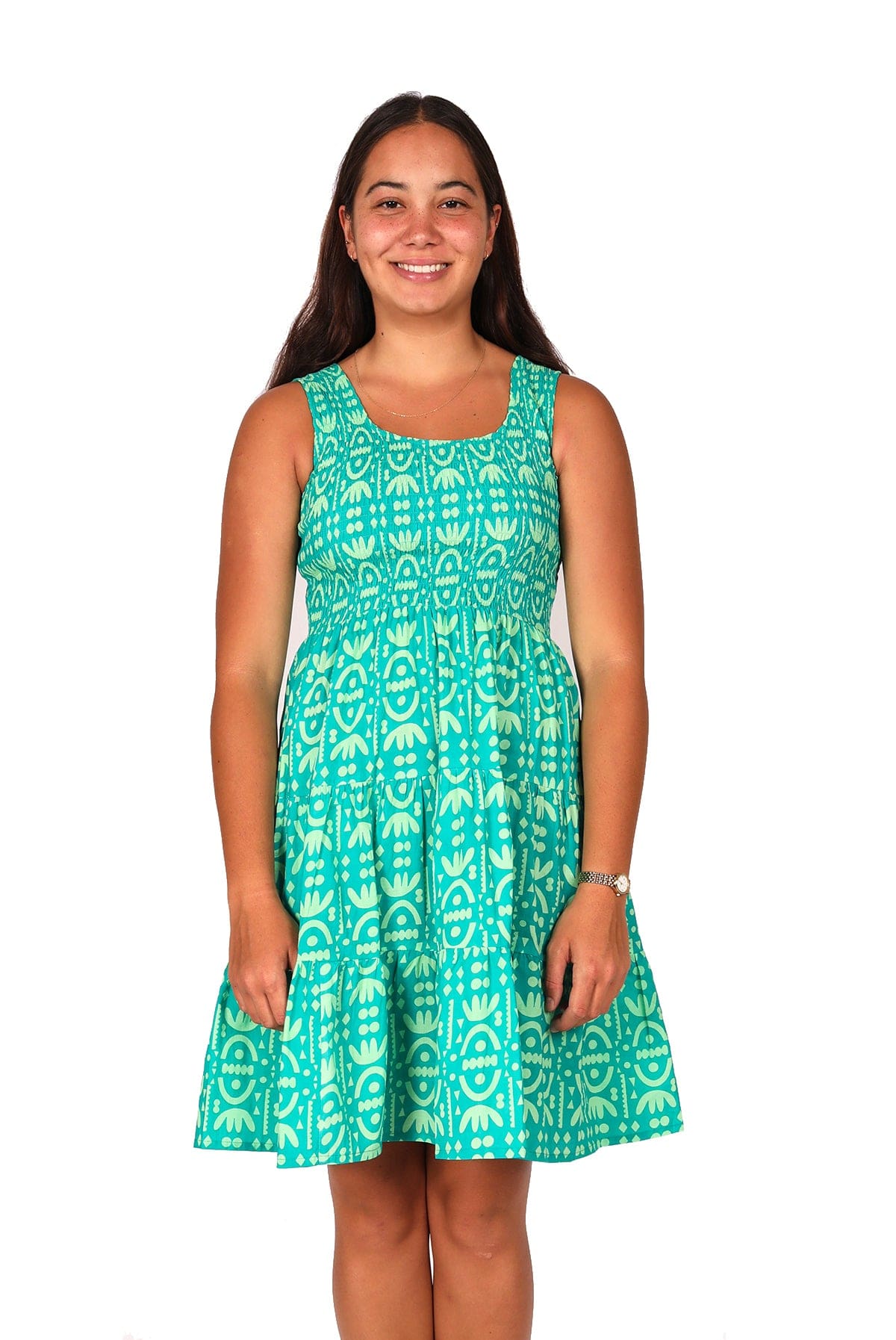 OM Designs Dresses Short Puri Dress - Tribal Green OM Designs Puri Dress - Retro Butterflys