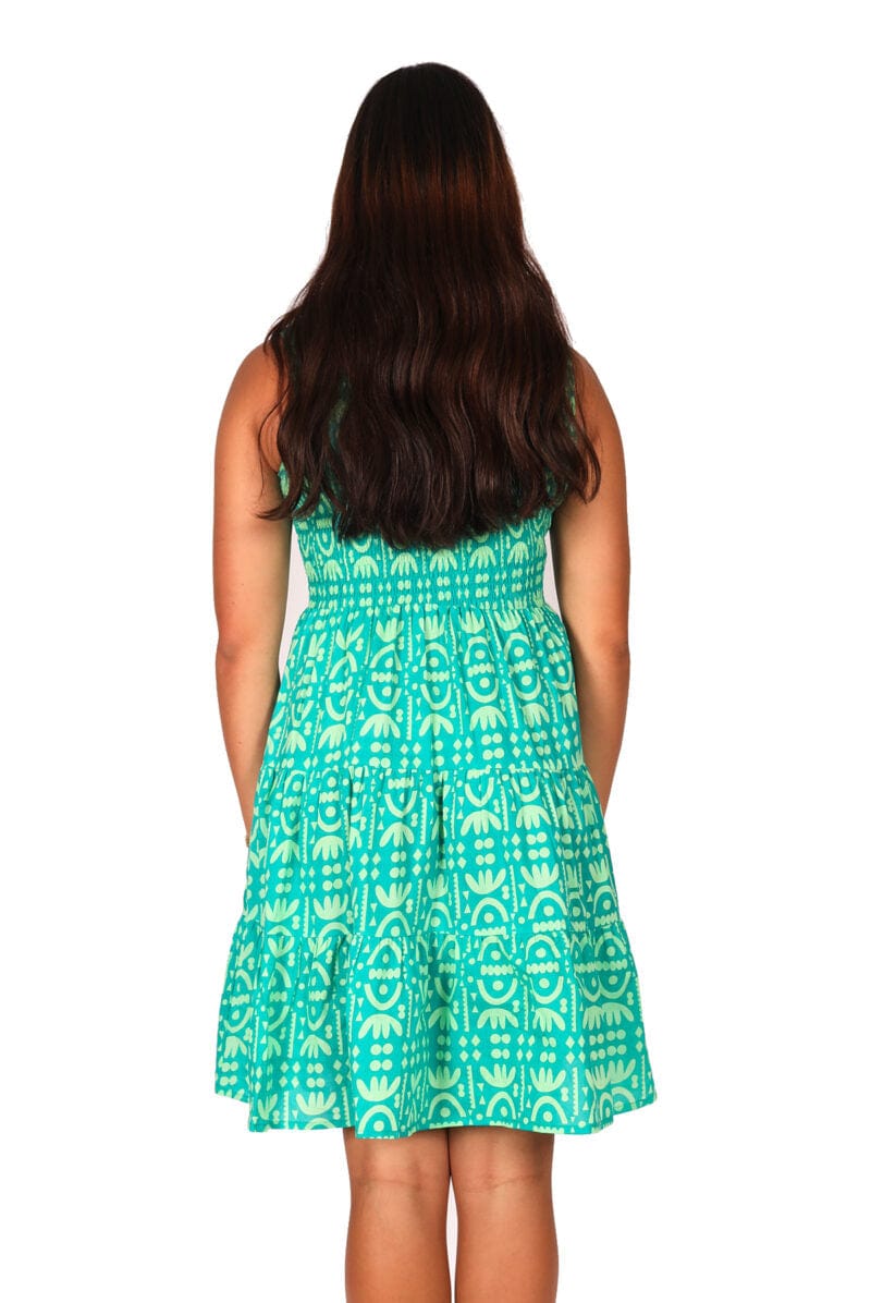 OM Designs Dresses Short Puri Dress - Tribal Green OM Designs Puri Dress - Retro Butterflys