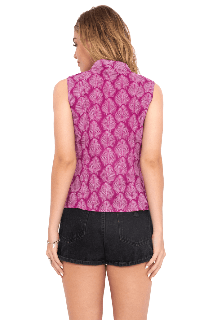 OM Designs Zoe Top - Magenta Palms* Splash Swimwear Tops