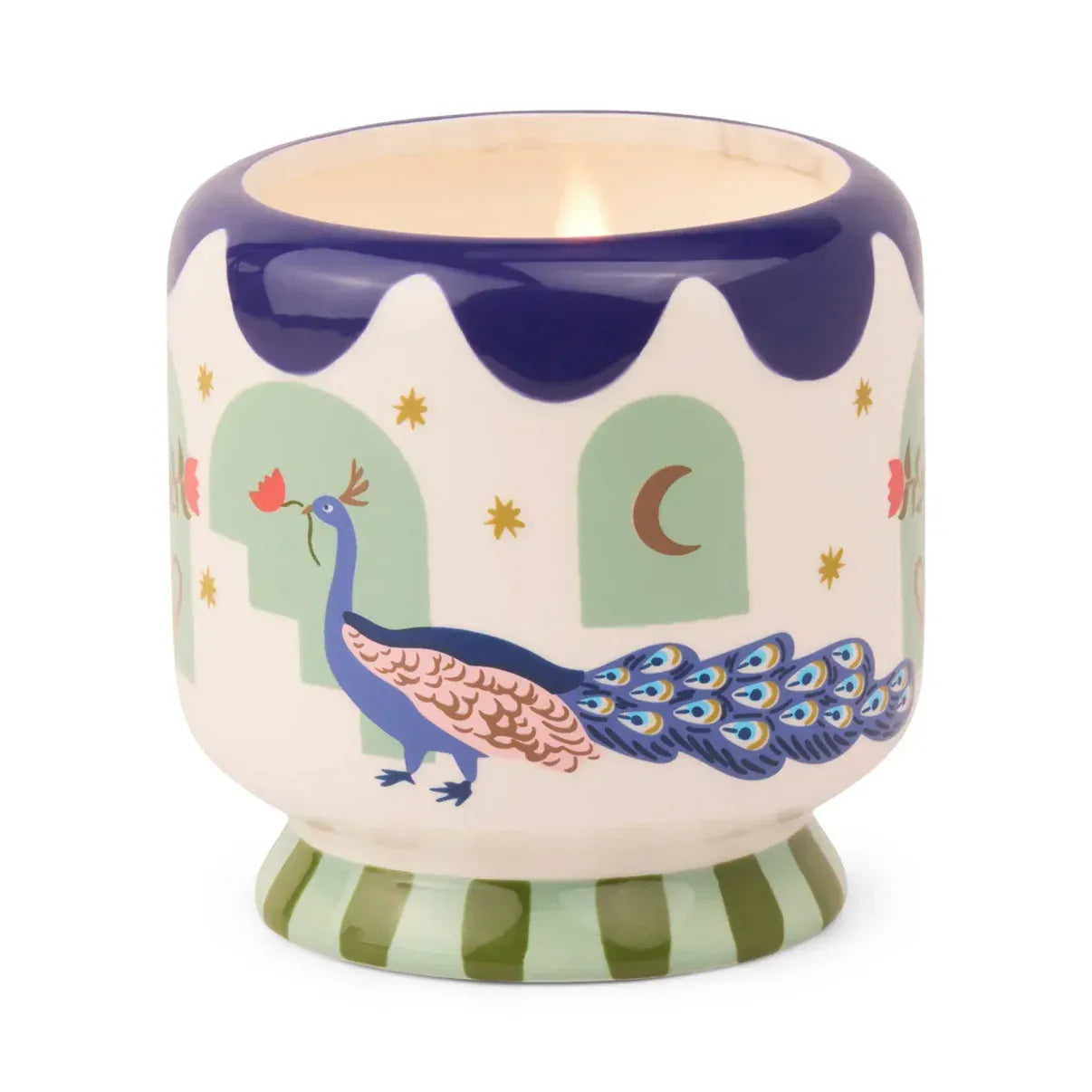 Paddywax Adopo Peacock Ceramic Candle 8oz - Misted Lime Paddywax Adopo Eye Ceramic Candle 8oz - Incense & Smoke Splash Swimwear
