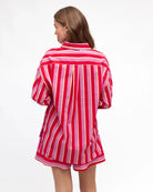 Paper Heart Paper Heart Renata Stripe Shirt - Red Paper Heart Renata Stripe Shirt - Red Splash Swimwear Tops