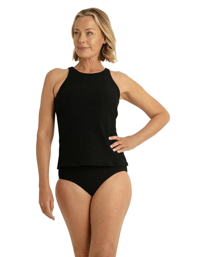 Pool Proof Barbados High Neck Mast Singlet - Black Pool Proof Barbados High Neck Mast Singlet - Black Splash Swimwear One Pieces