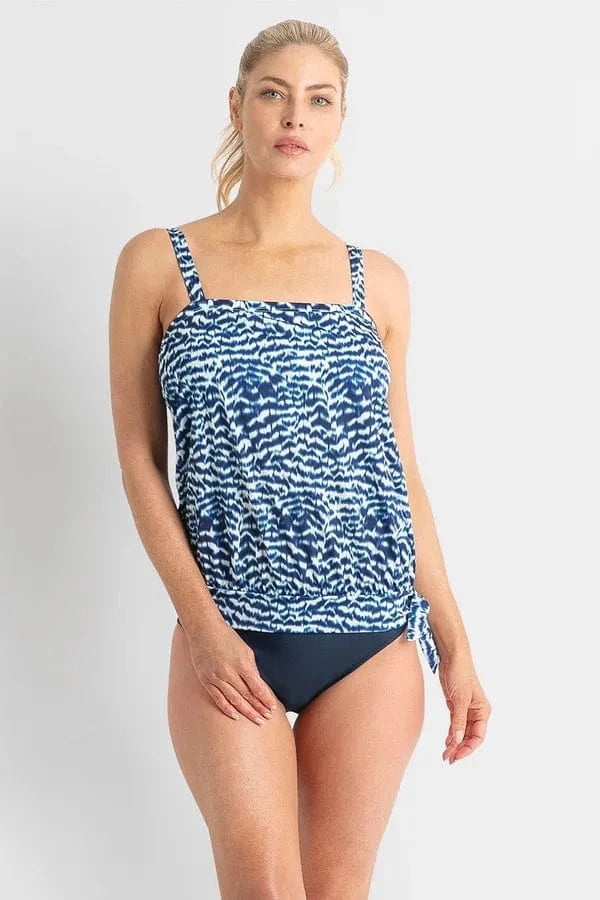 Pool Proof Nova Bandeau Blouson Singlet - Navy Pool Proof Nova Bandeau Blouson Singlet - Navy Splash Swimwear