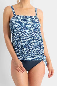 Pool Proof Nova Bandeau Blouson Singlet - Navy Pool Proof Nova Bandeau Blouson Singlet - Navy Splash Swimwear