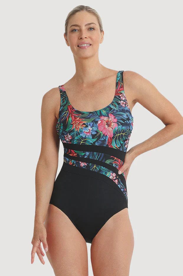 Pool Proof Oasis DD/E Wave Spliced One Piece - Black Pool Proof Oasis DD/E Wave Spliced One Piece - Black Splash Swimwear One Pieces