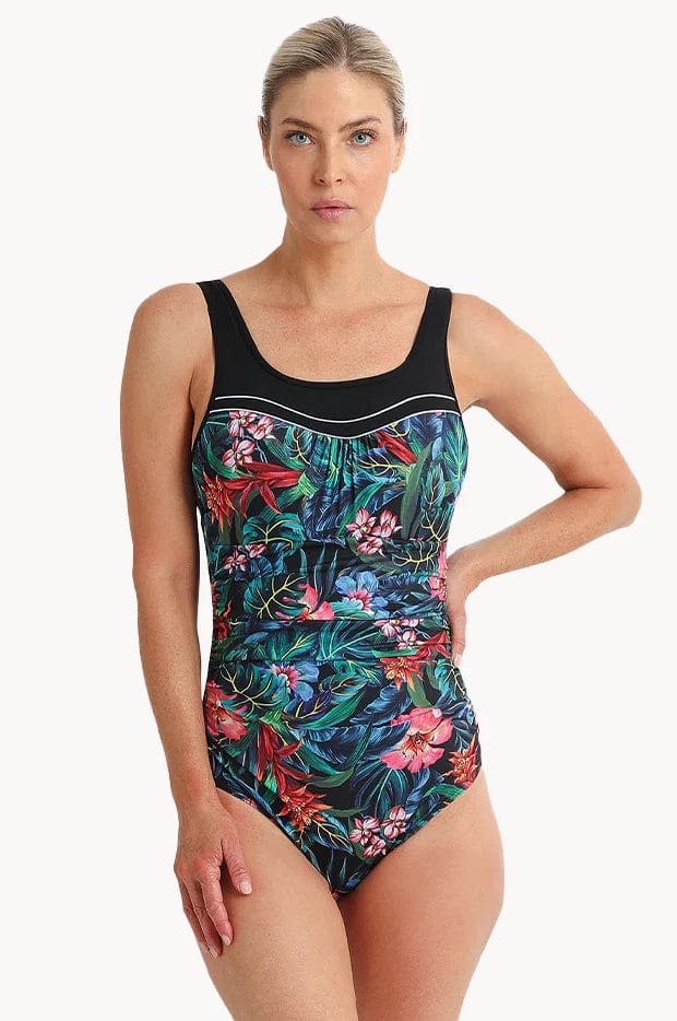 Pool Proof Oasis Scoop Ruched Mastectomy One Piece PO61087MAS Pool Proof Oasis Scoop Ruched Mastectomy One Piece Splash Swimwear One Pieces Black / AU14/US10 9313513564541