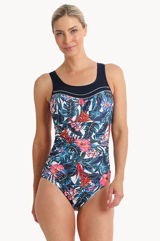 Pool Proof Oasis Scoop Ruched Mastectomy One Piece PO61089MAS Pool Proof Oasis Scoop Ruched Mastectomy One Piece Splash Swimwear One Pieces White / AU10/US6 9313513564602