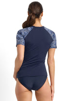 Pool Proof Pool Proof Onyx Short Sleeve Rash Vest - Navy Pool Proof Onyx Short Sleeve Rash Vest Navy Splash Swimwear Rashies & Sunsuits