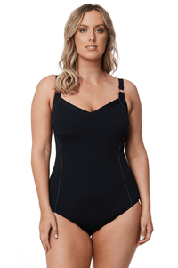 Pool Proof Poolproof Classic Harlow E/F Cup One Piece - Black Splash Swimwear One Pieces