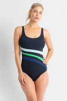 Pool Proof Rozella DD/E Wave Spliced One Piece PO61134DDE Pool Proof Rozella DD/E Wave Spliced One Piece Splash Swimwear Navy / AU14/US10 9313513638396